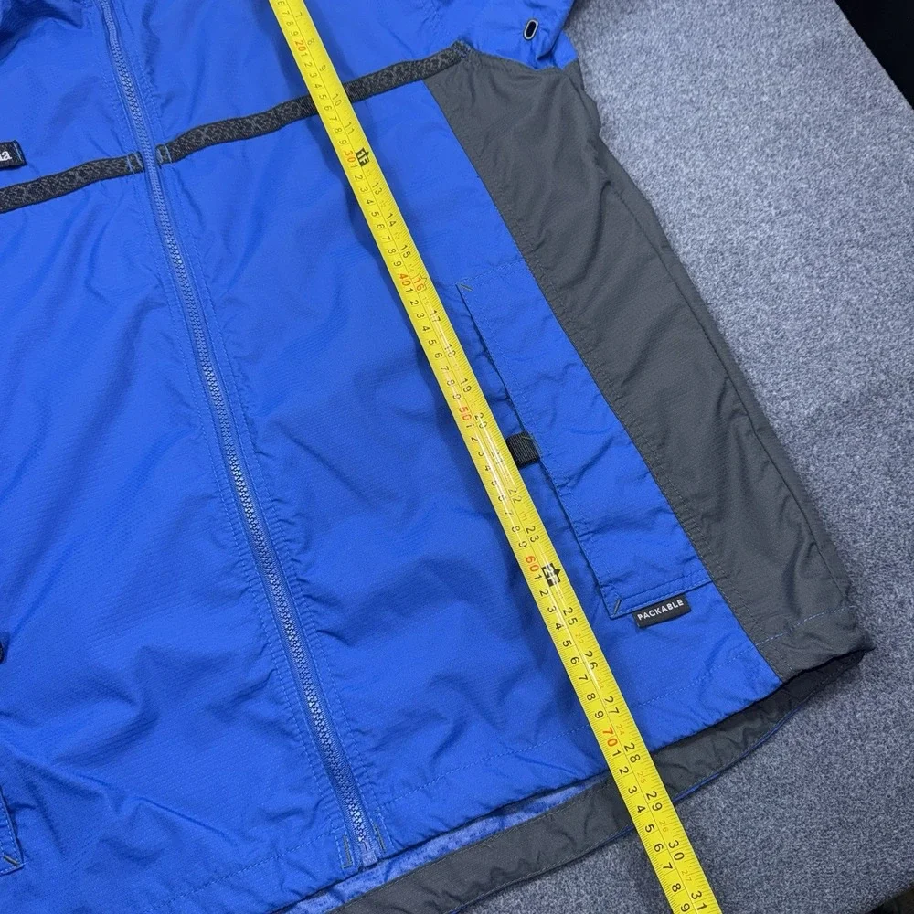 Columbia Jacket Mens M Blue Hooded Waterproof Full Zip Nylon Shell Watertight